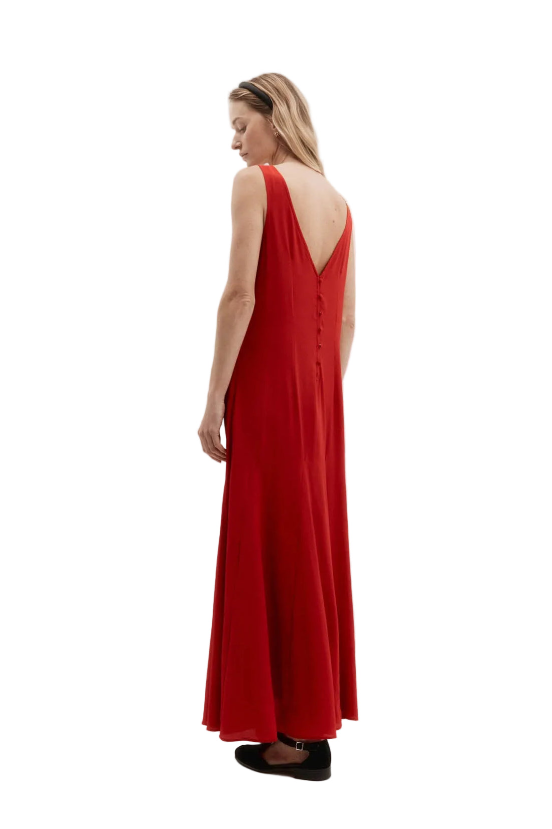 Godet Dress Red