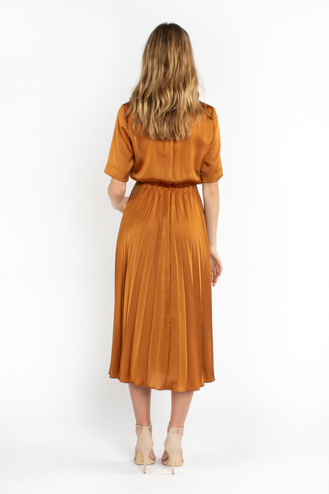 Oliver Dress Pleat Midi Golden