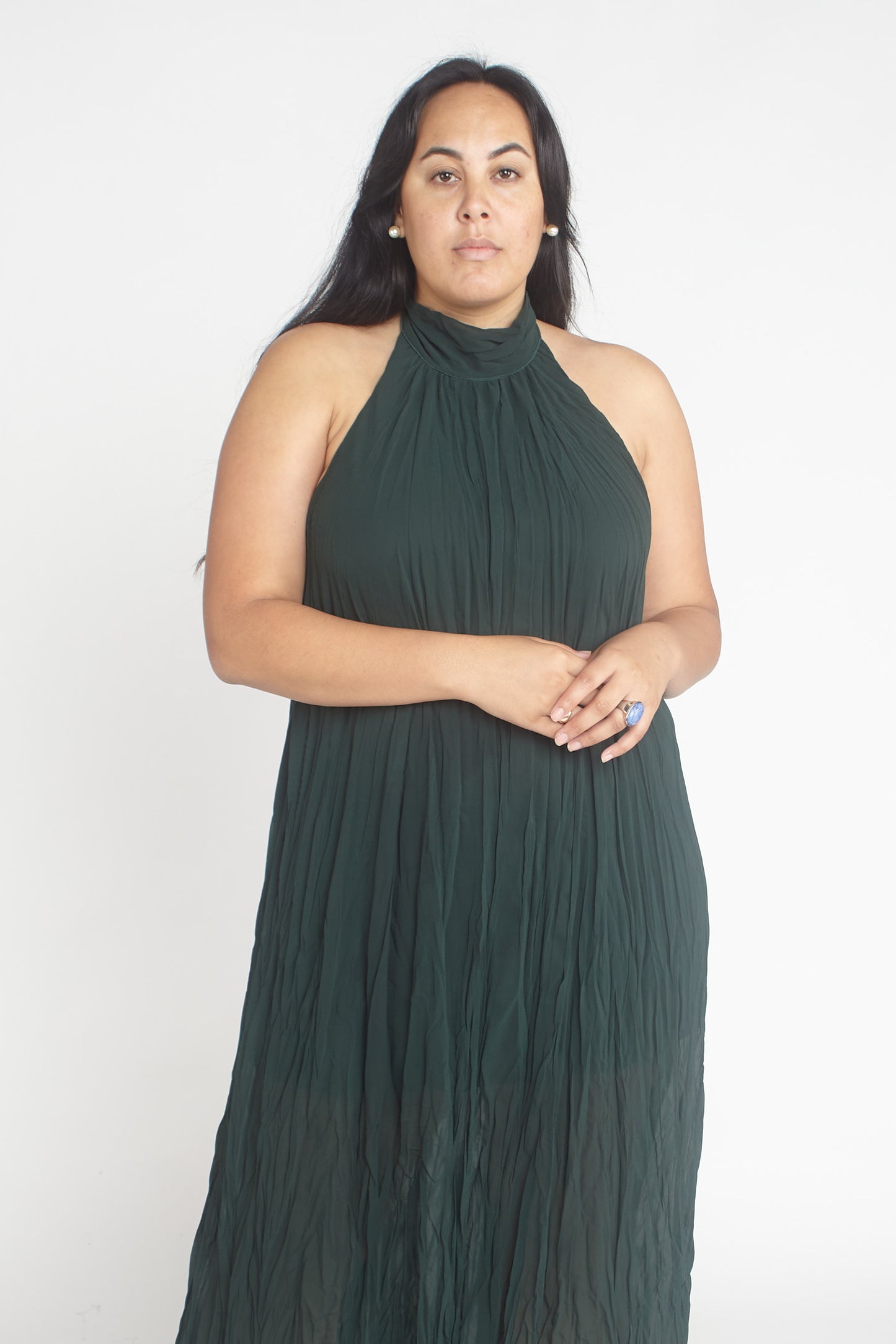 Cascade Crush Gown Forest Green