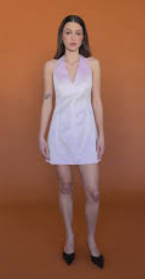 Cher Halter Mini Dress Soft Pink
