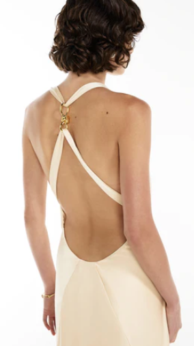 Charmed Cowl Slip Dress Champagne