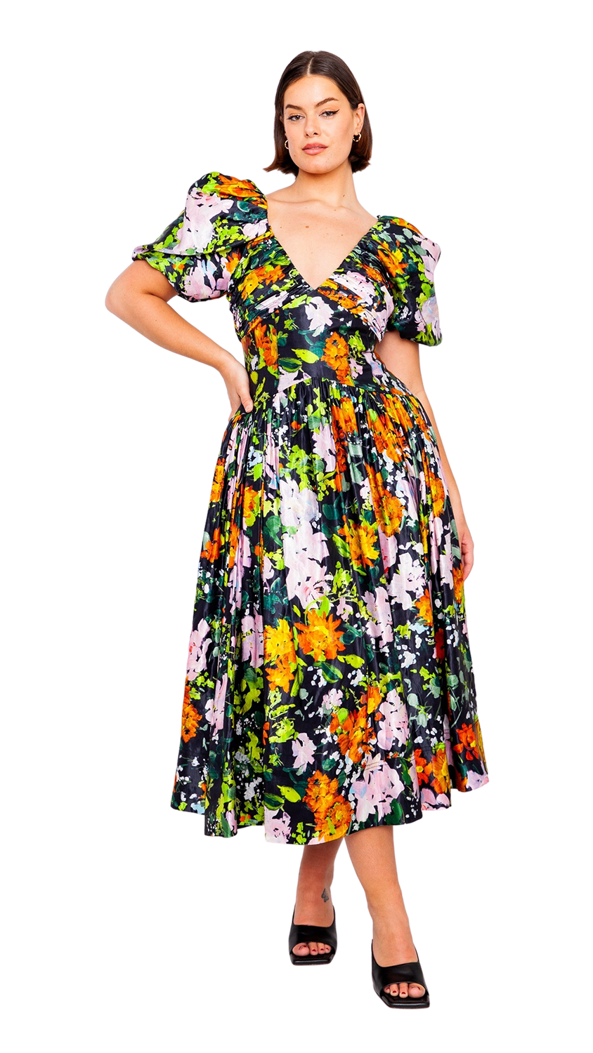 Gabrielle Plunge Midi Dress Gabrielle Plunge Midi Dress
