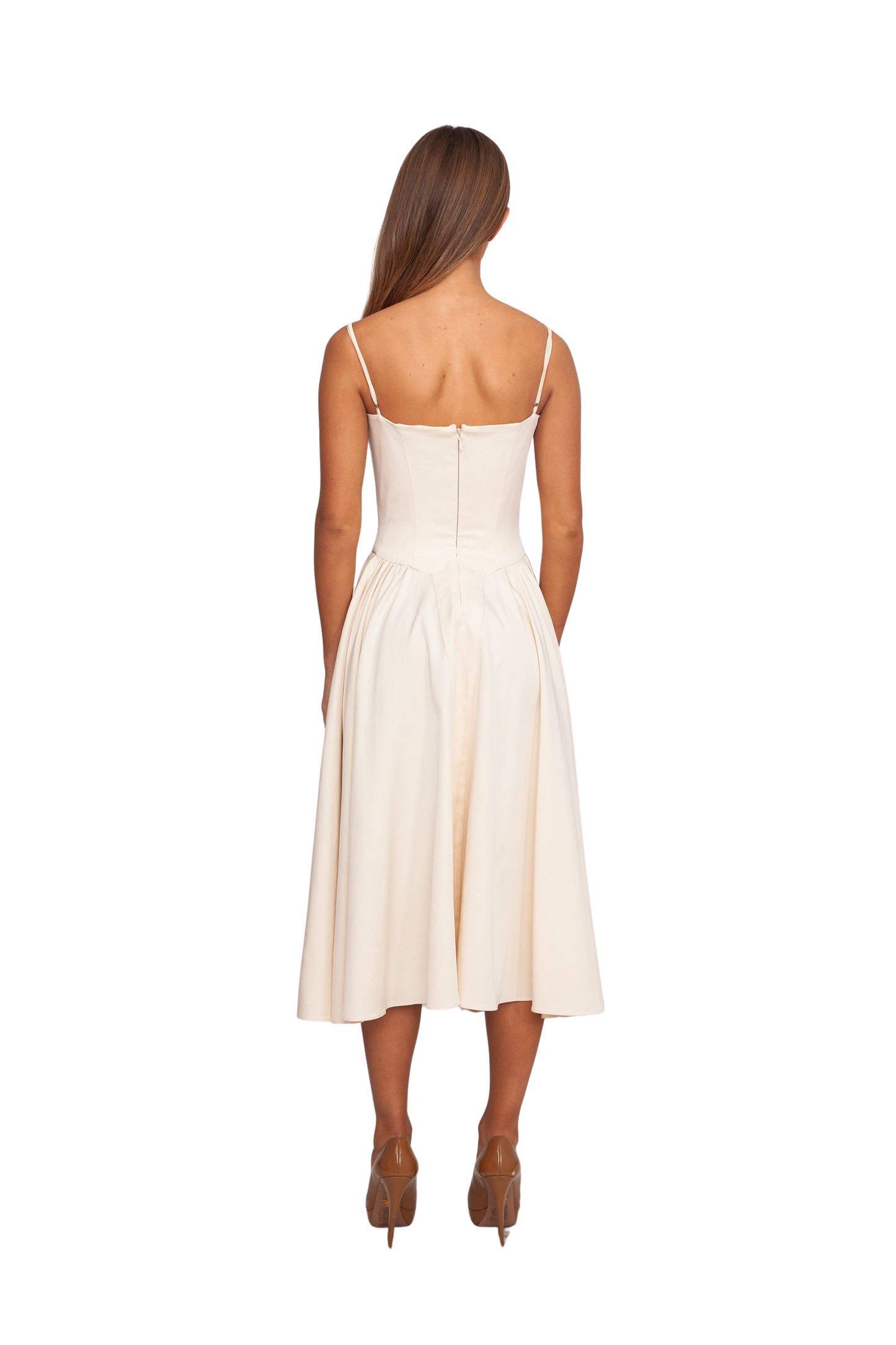 Samaria Corset Midi Dress Cream