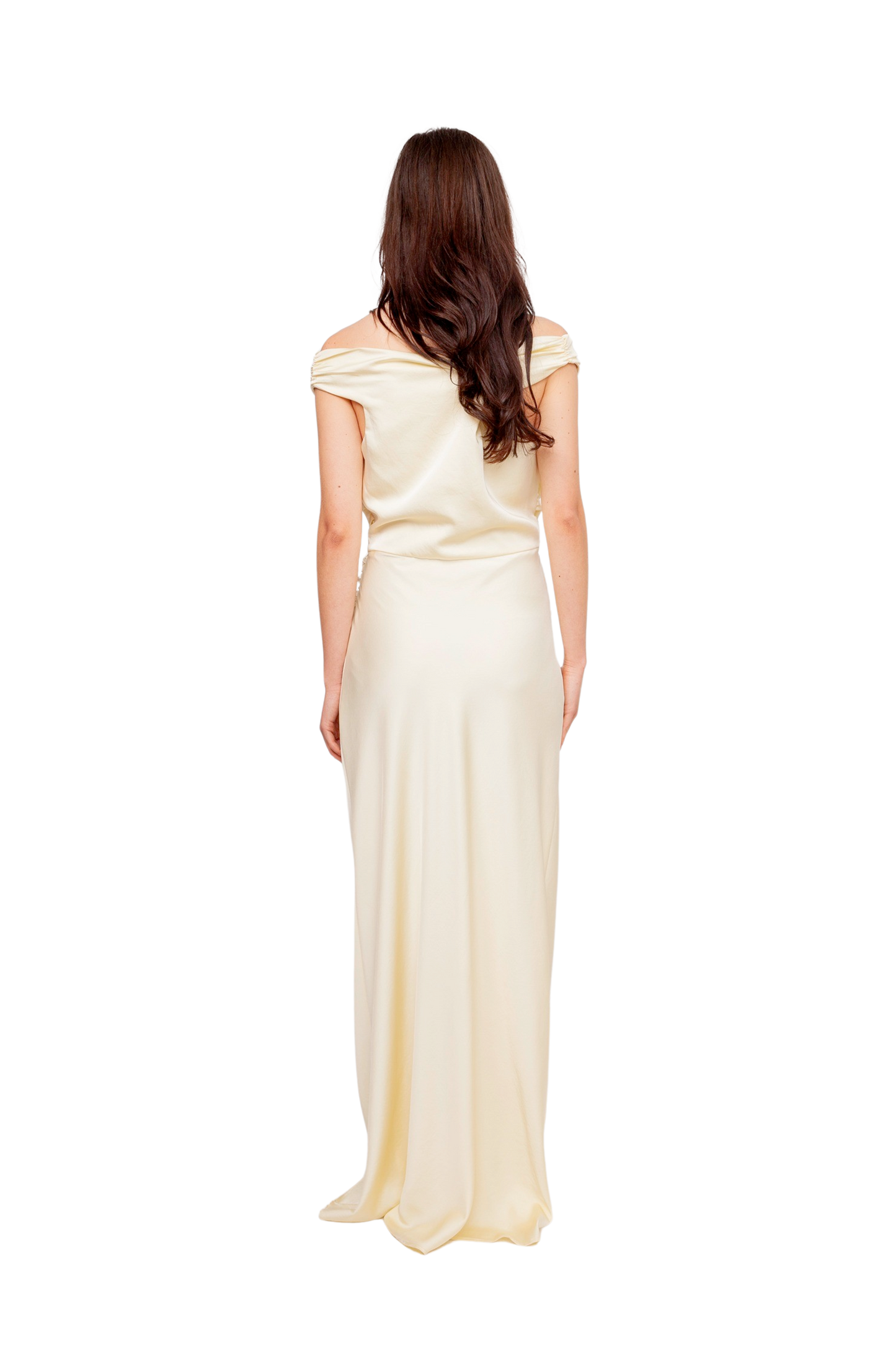 Eternity Off Shoulder Maxi Dress Ice Yellow
