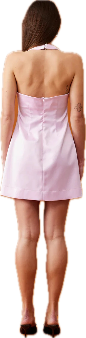 Cher Halter Mini Dress Soft Pink