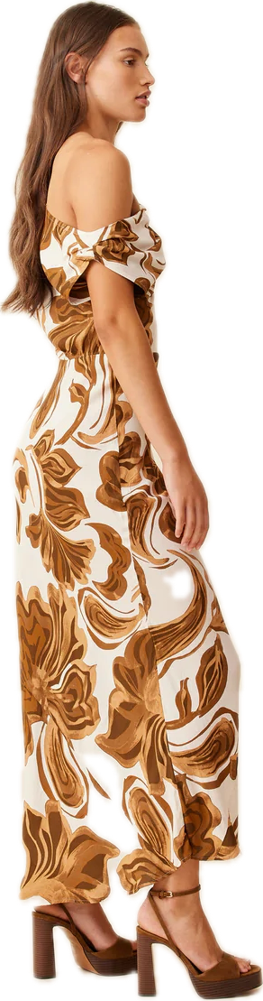 Melon Maxi Dress Cosmos Floral
