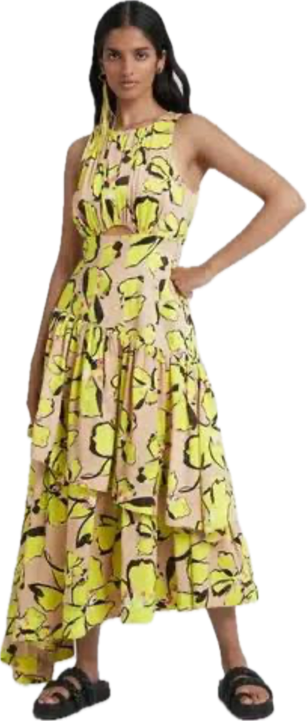 Pelicano Racer Asymmetric Tiered Dress