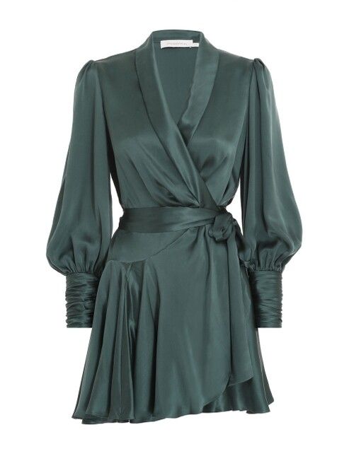 Silk Wrap Mini Dress