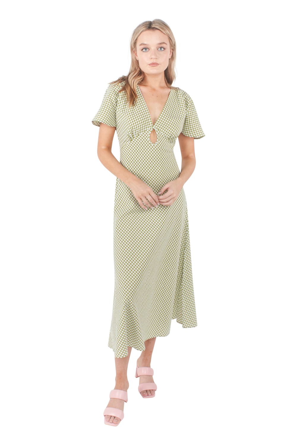 Clover Midi Dress Green/White The Dress Room Clover Midi Dress Green/White The Dress Room