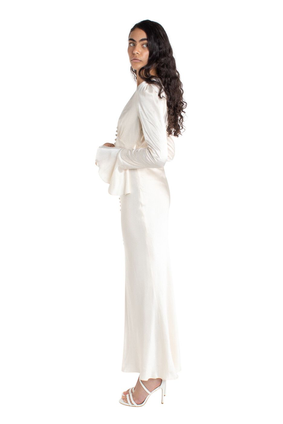 Joan Frill Cuff Bias Midi Dress