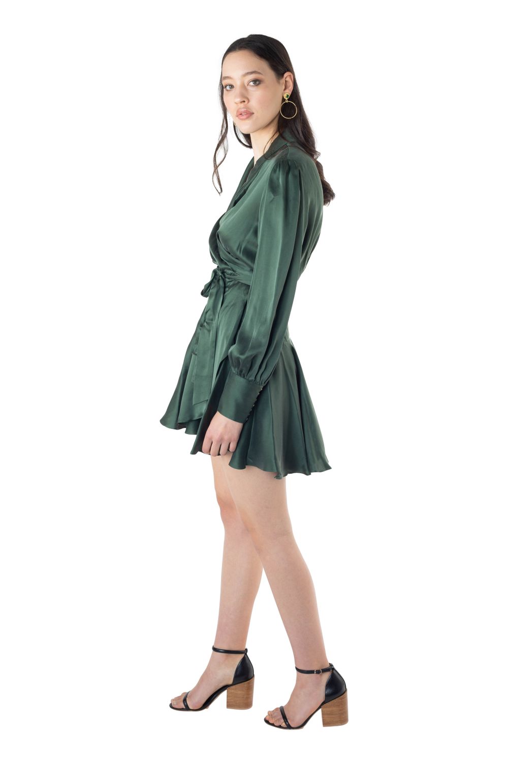 Silk Wrap Mini Dress