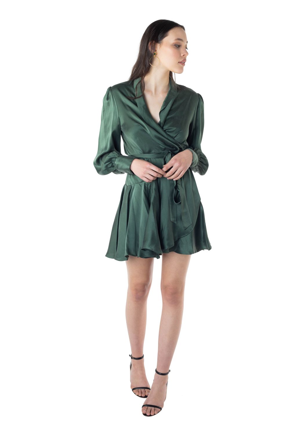 Silk Wrap Mini Dress