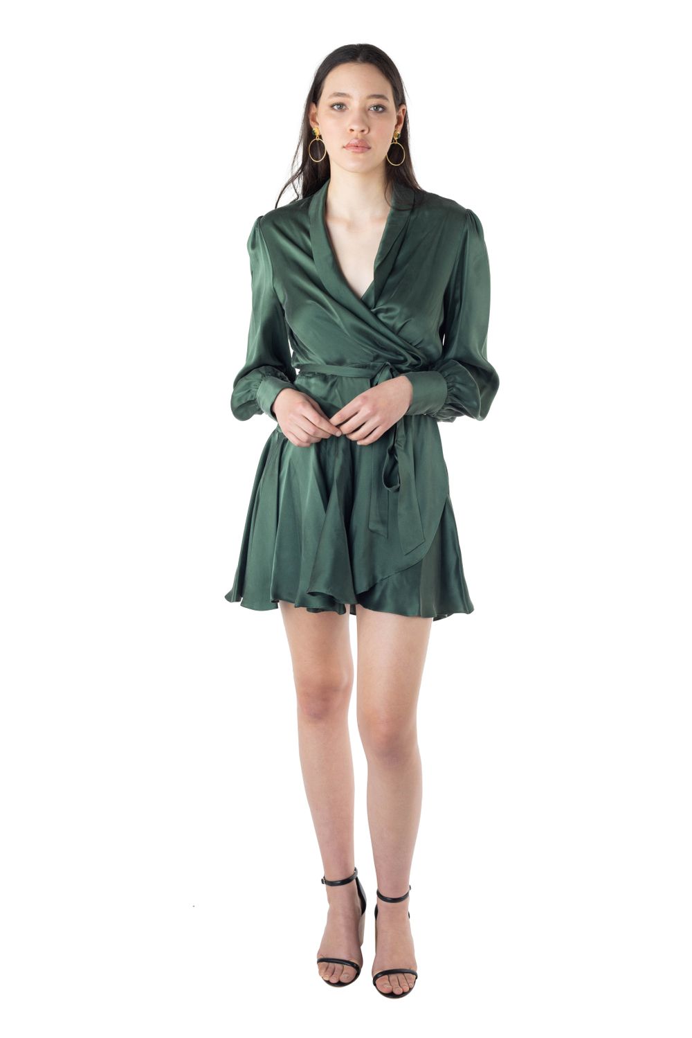 Silk Wrap Mini Dress