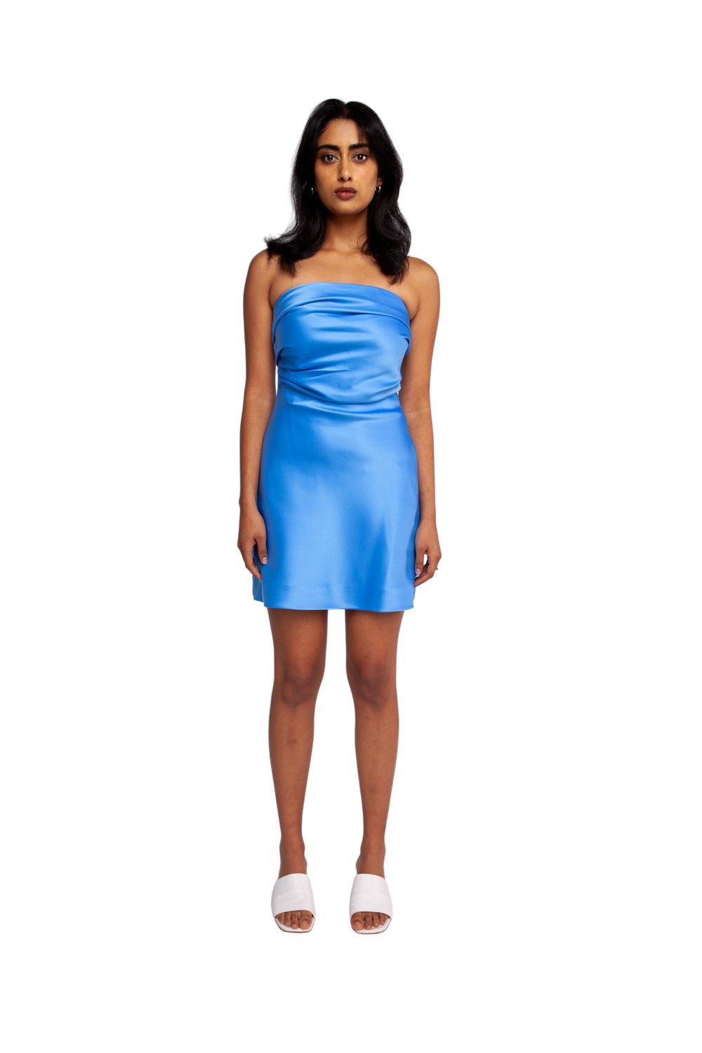 Cher Satin Mini Dress Azure Cher Satin Mini Dress Azure