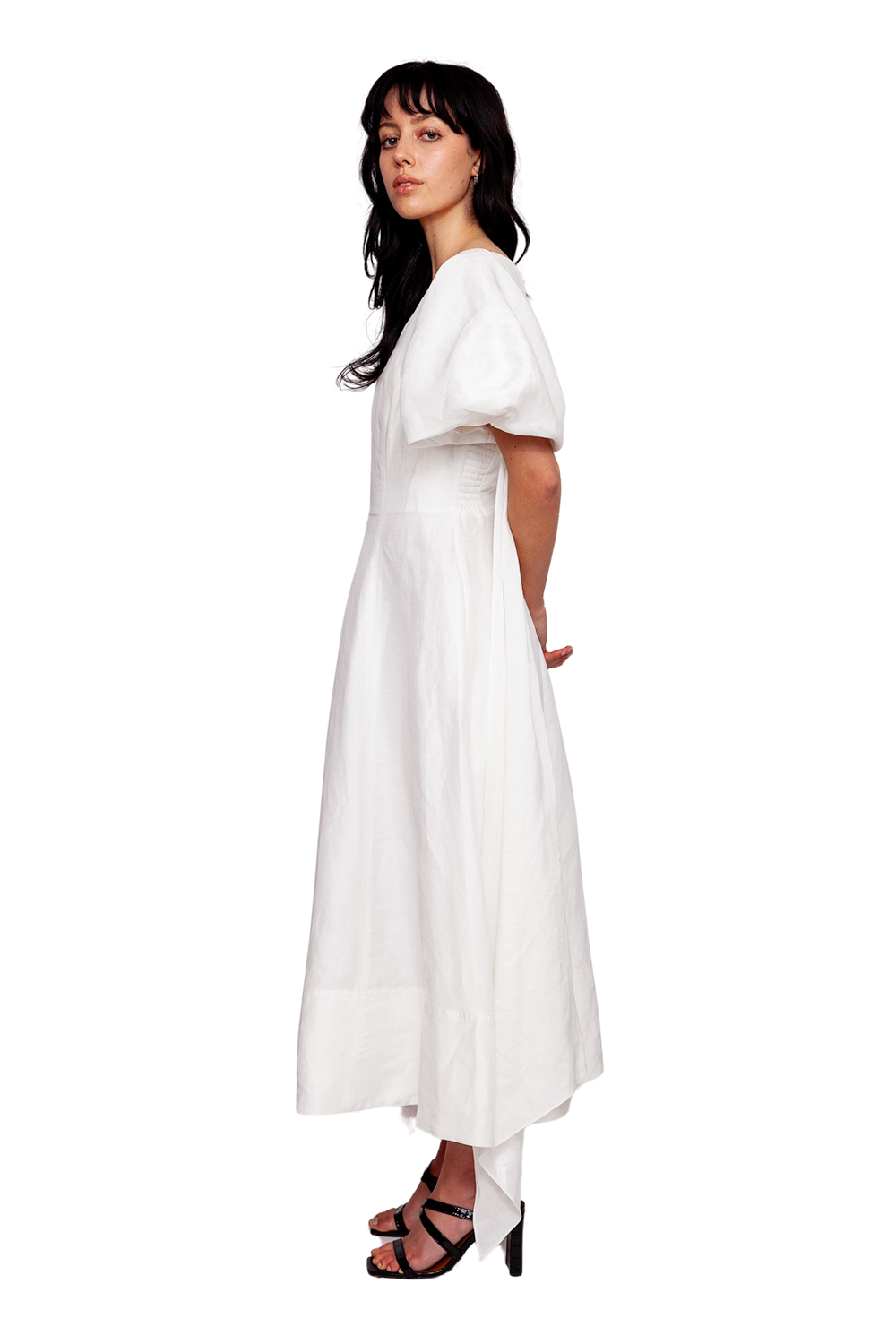 arista tulip sleeve midi dress AJE