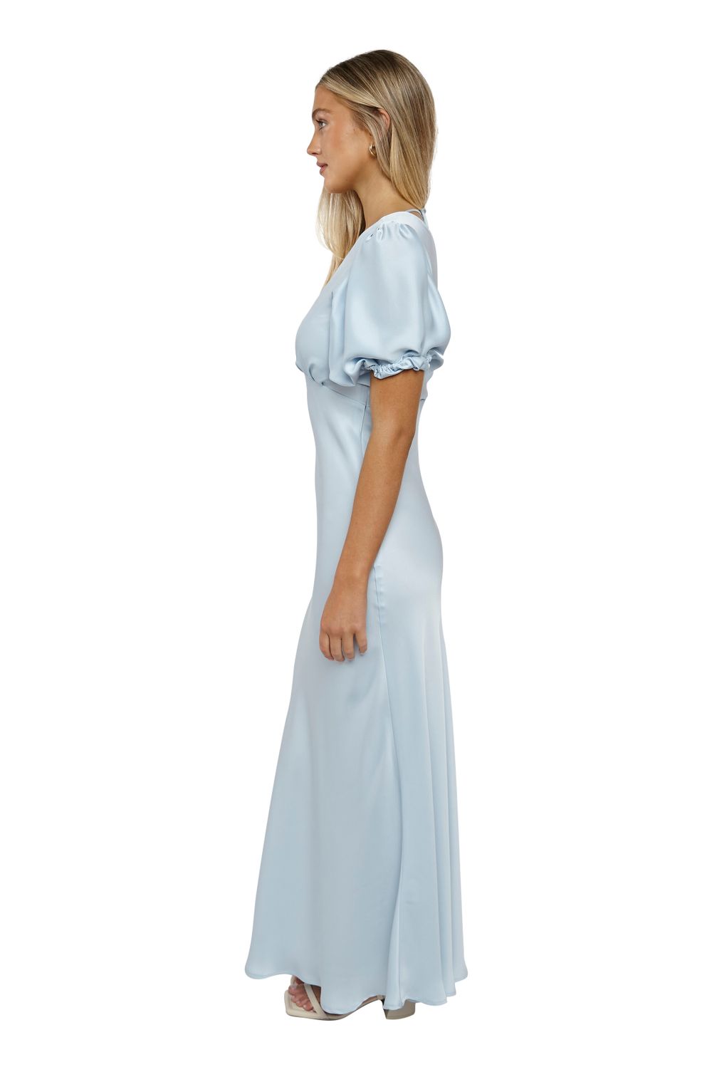 Ice blue shop satin dress