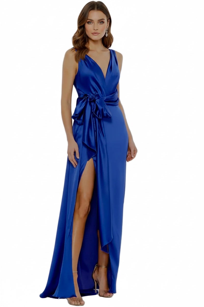 Self Tye Draped Gown