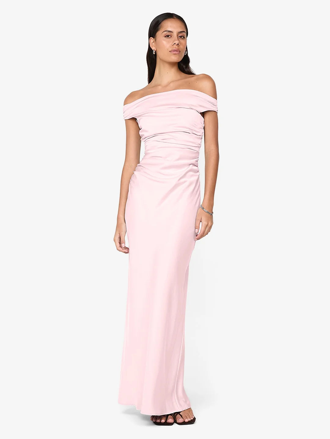 Eternity Off Shoulder Maxi Dress Powder Pnk