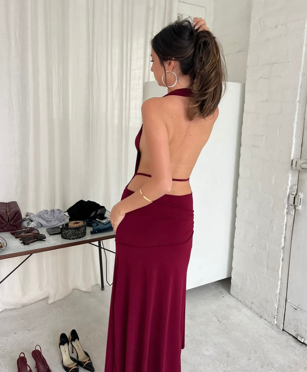 Nadia Dress Burgundy