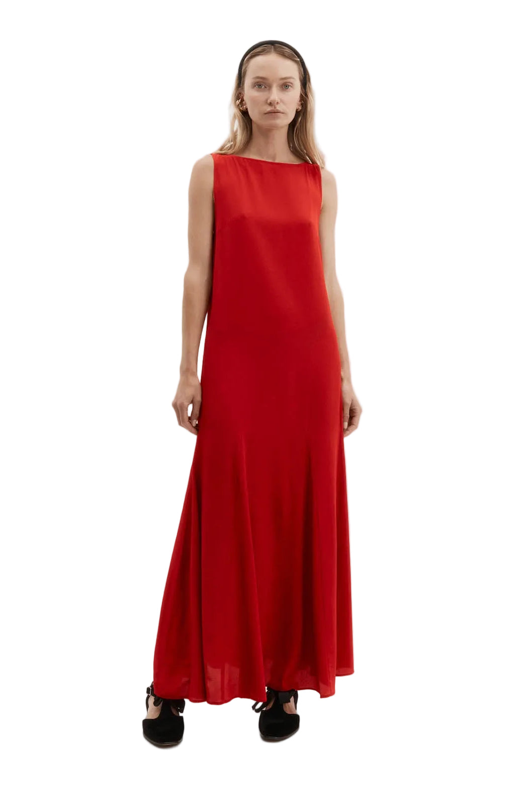Godet Dress Red