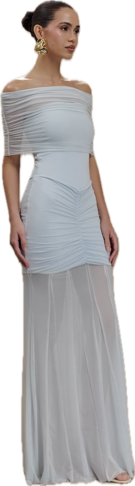 Caspian Slinky Mesh Dress Blue