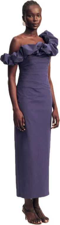 Campbell Ruffle Draped Maxi Dress