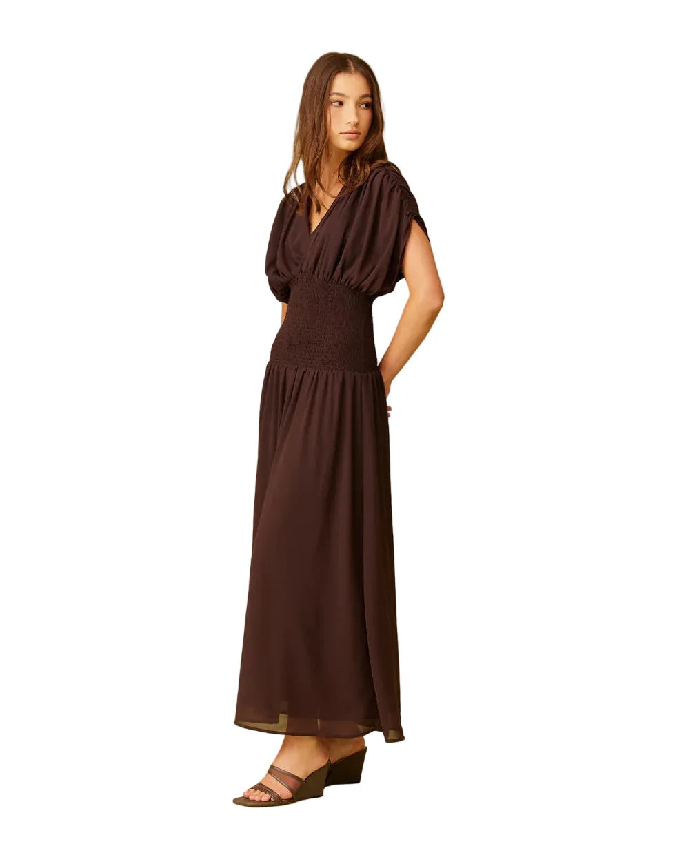 Riley Shirred Maxi Dress