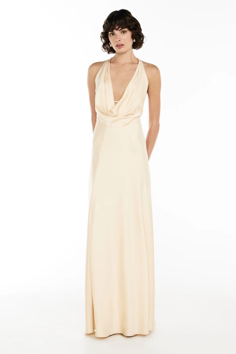 Charmed Cowl Slip Dress Champagne
