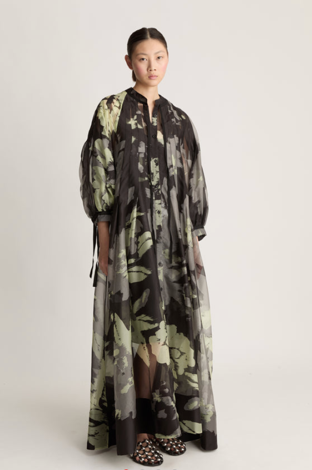 Tie-detail Floral Dress