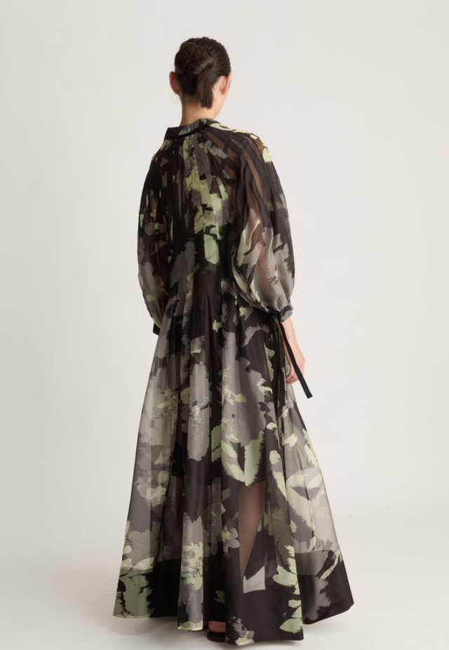 Tie-detail Floral Dress