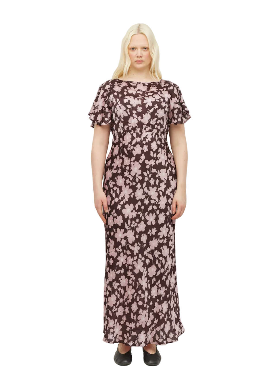 Camelia Dress Dusk Blossom Plisse