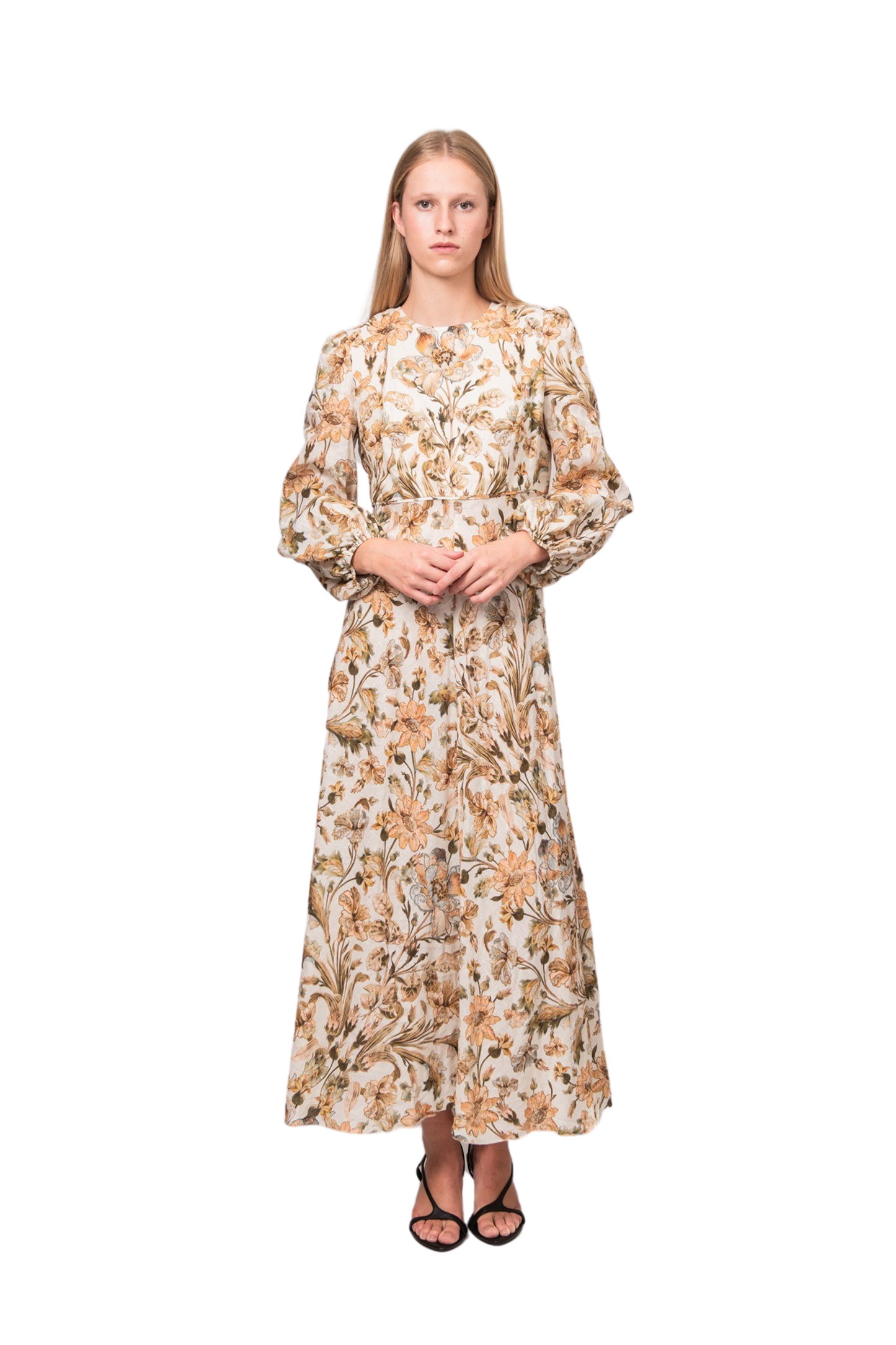 Chintz Floral High-Neck Maxi Dress