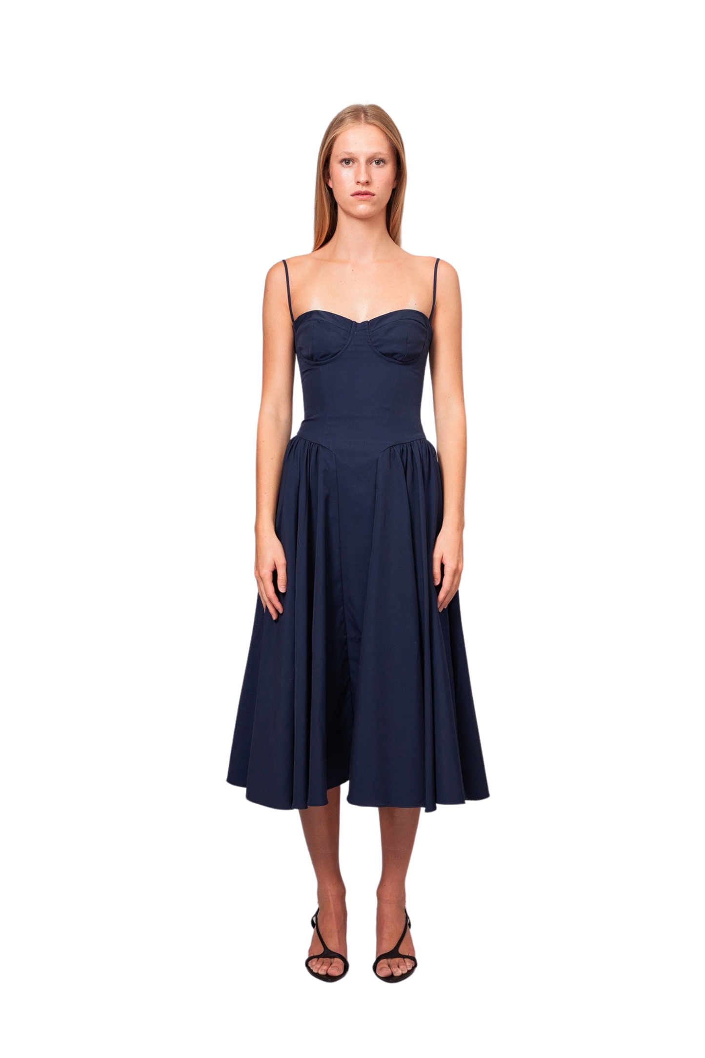 Samaria Corset Midi Dress Navy