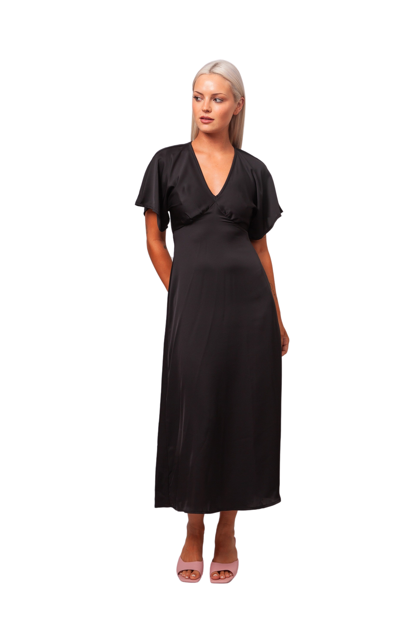 Matea Satin Midi Dress