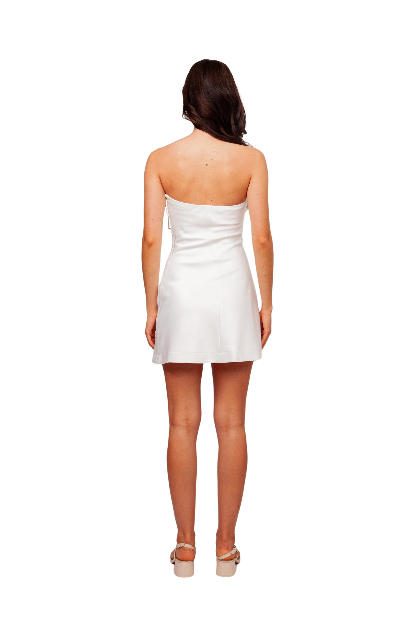 Cher Satin Mini Dress Pearl