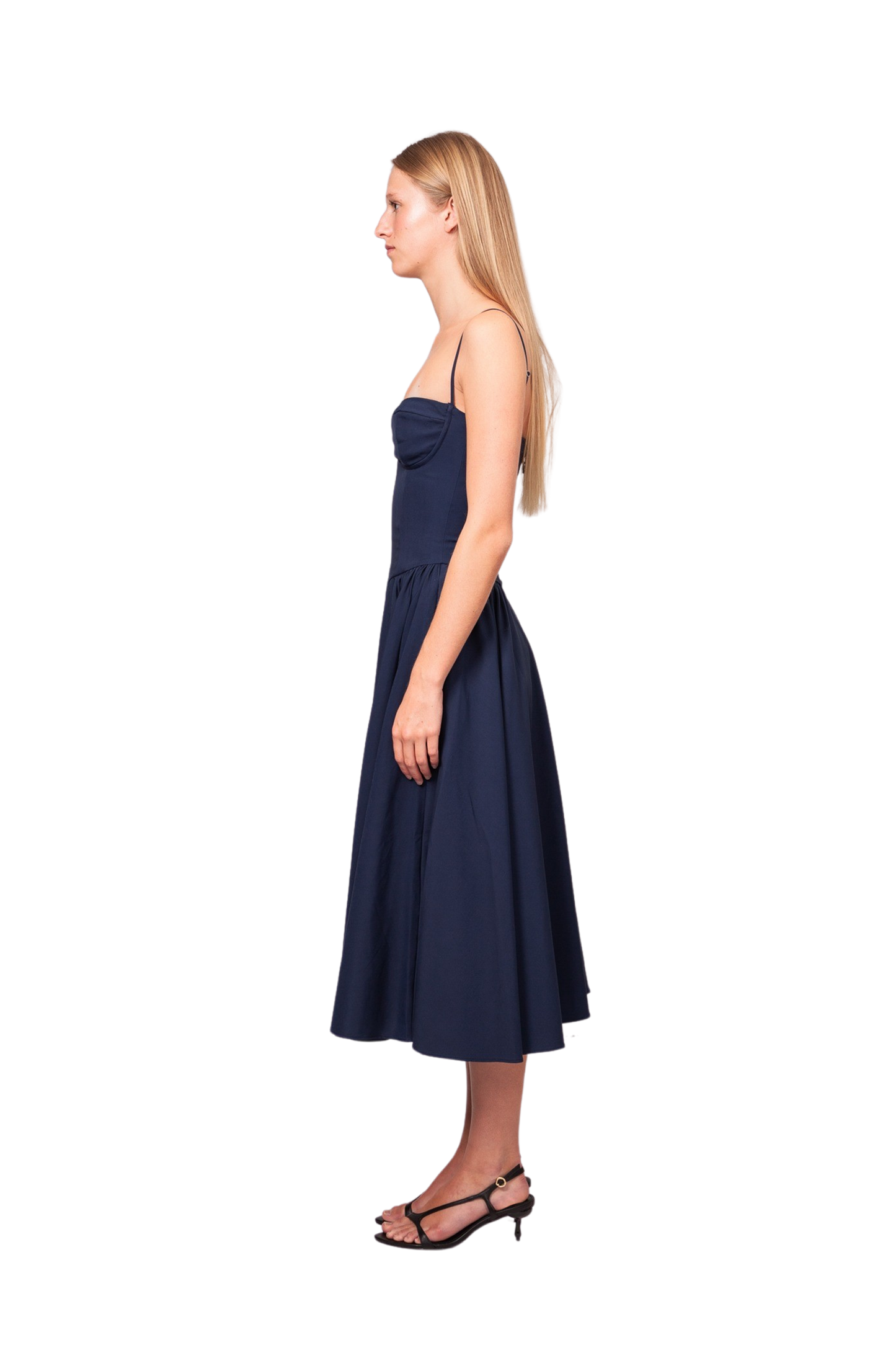 Samaria Corset Midi Dress Navy