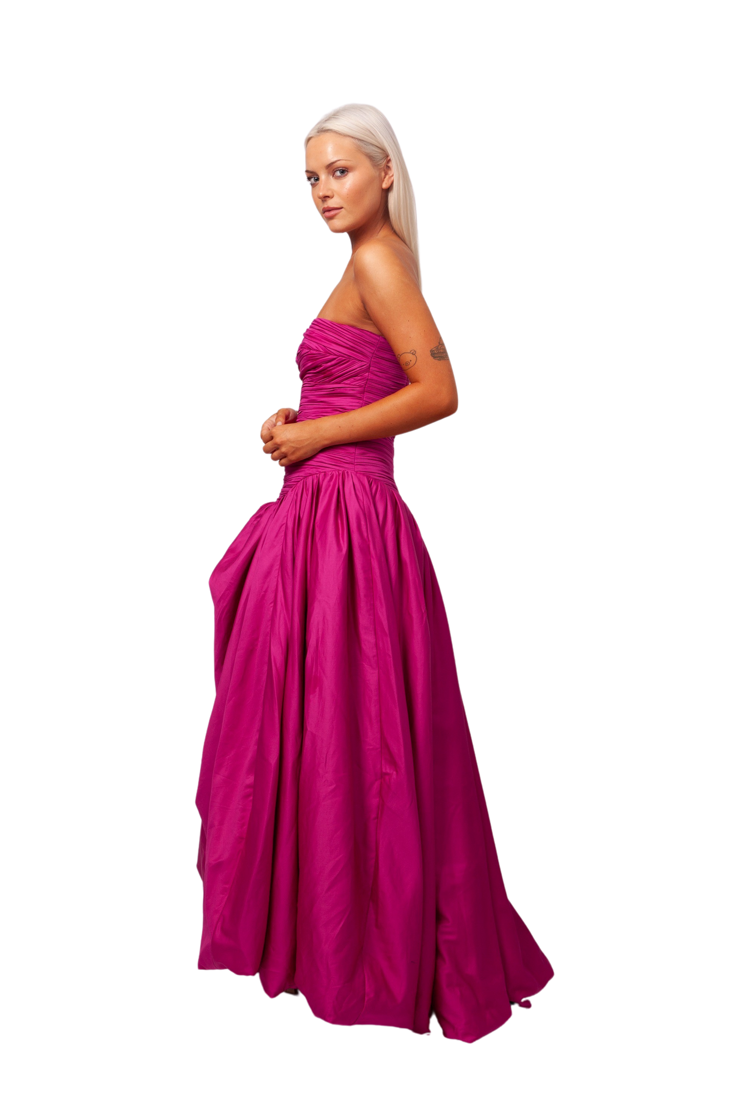 Violette Bubble Hem Maxi Dress Magenta