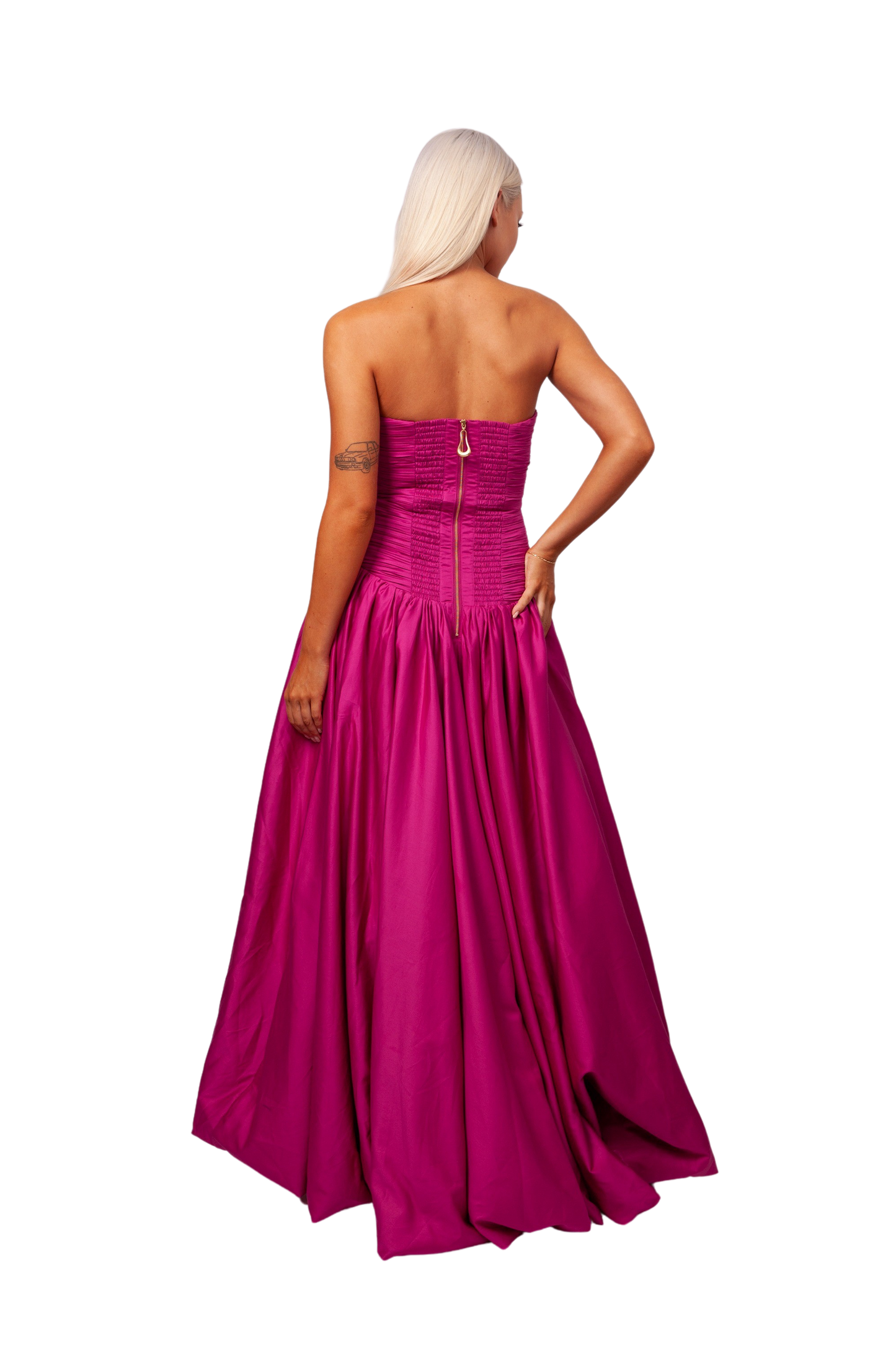 Violette Bubble Hem Maxi Dress Magenta