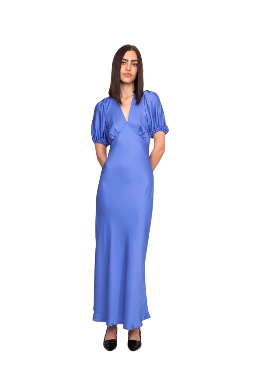 Uma Satin Dress Periwinkle