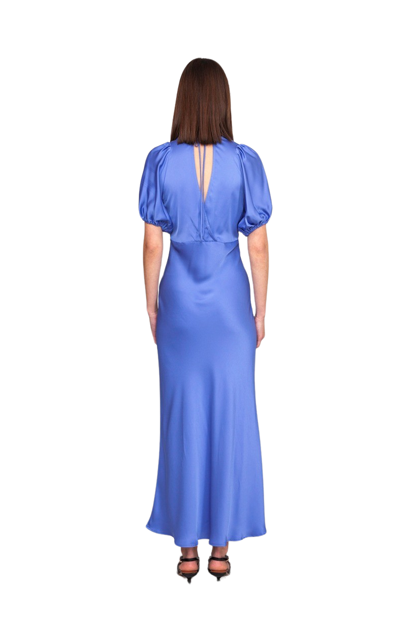 Uma Satin Dress Periwinkle The Dress Room