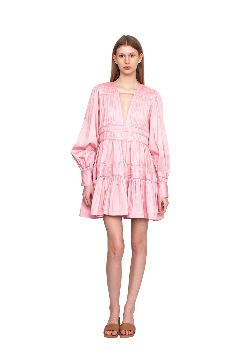 Fallingwater Ruched Mini Dress Pink