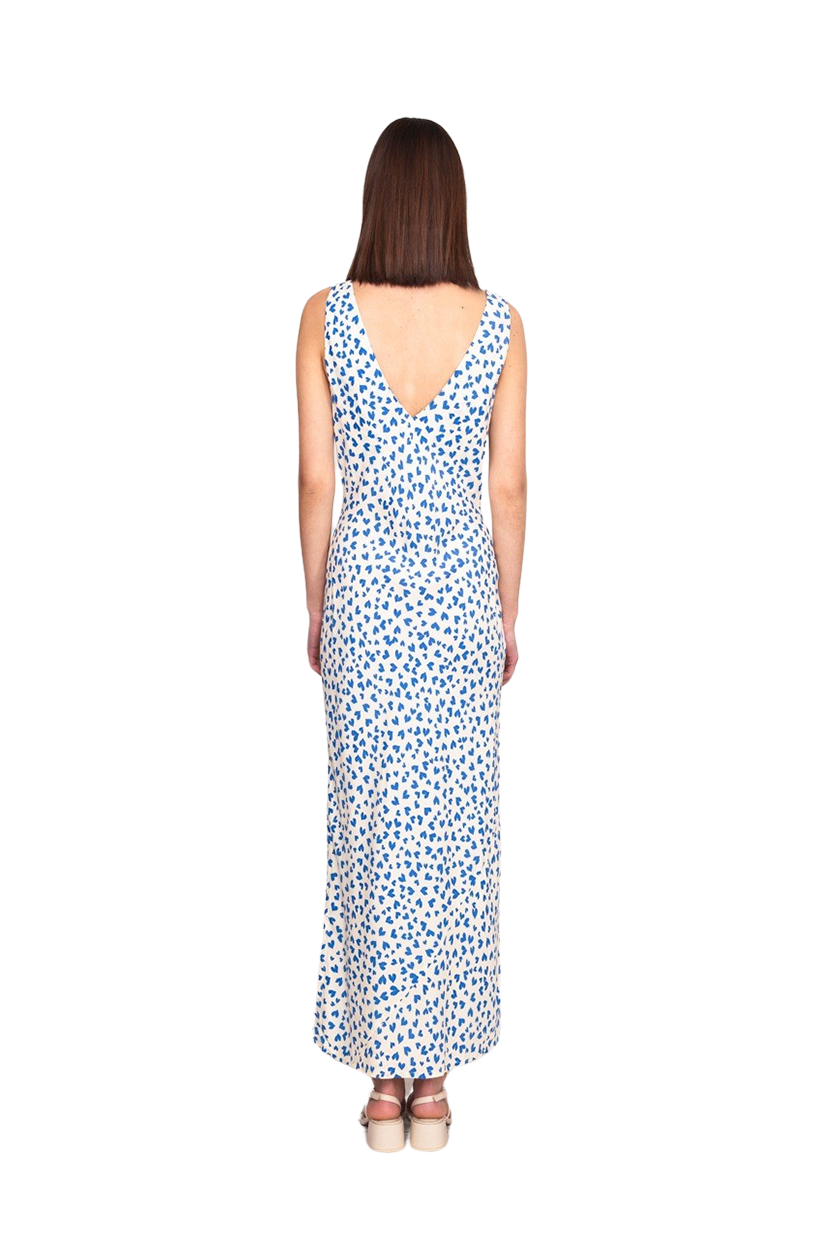 Esme Slip Dress Blue Scatter Hearts