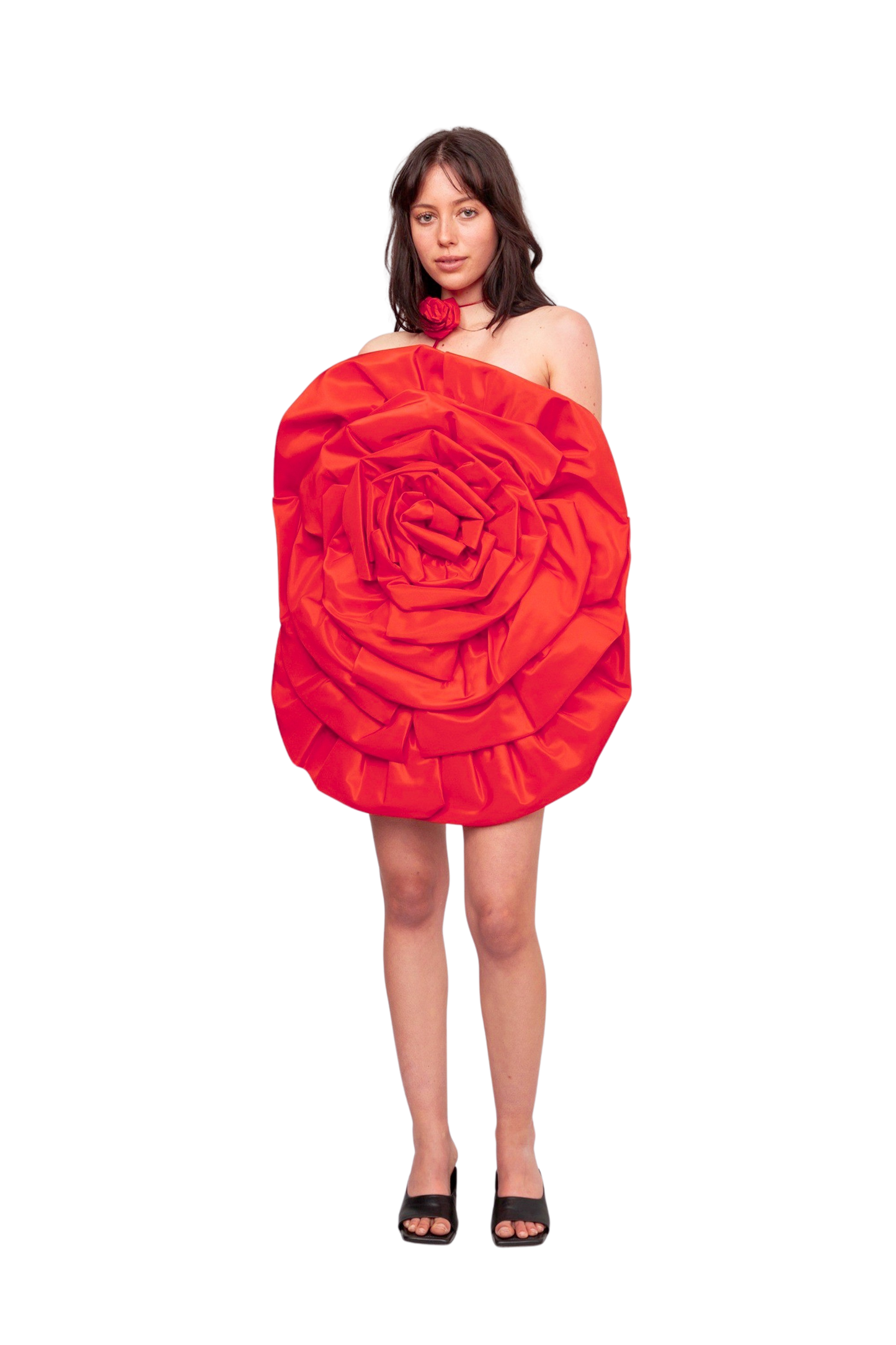 Bloom Rose Mini Dress Scarlet