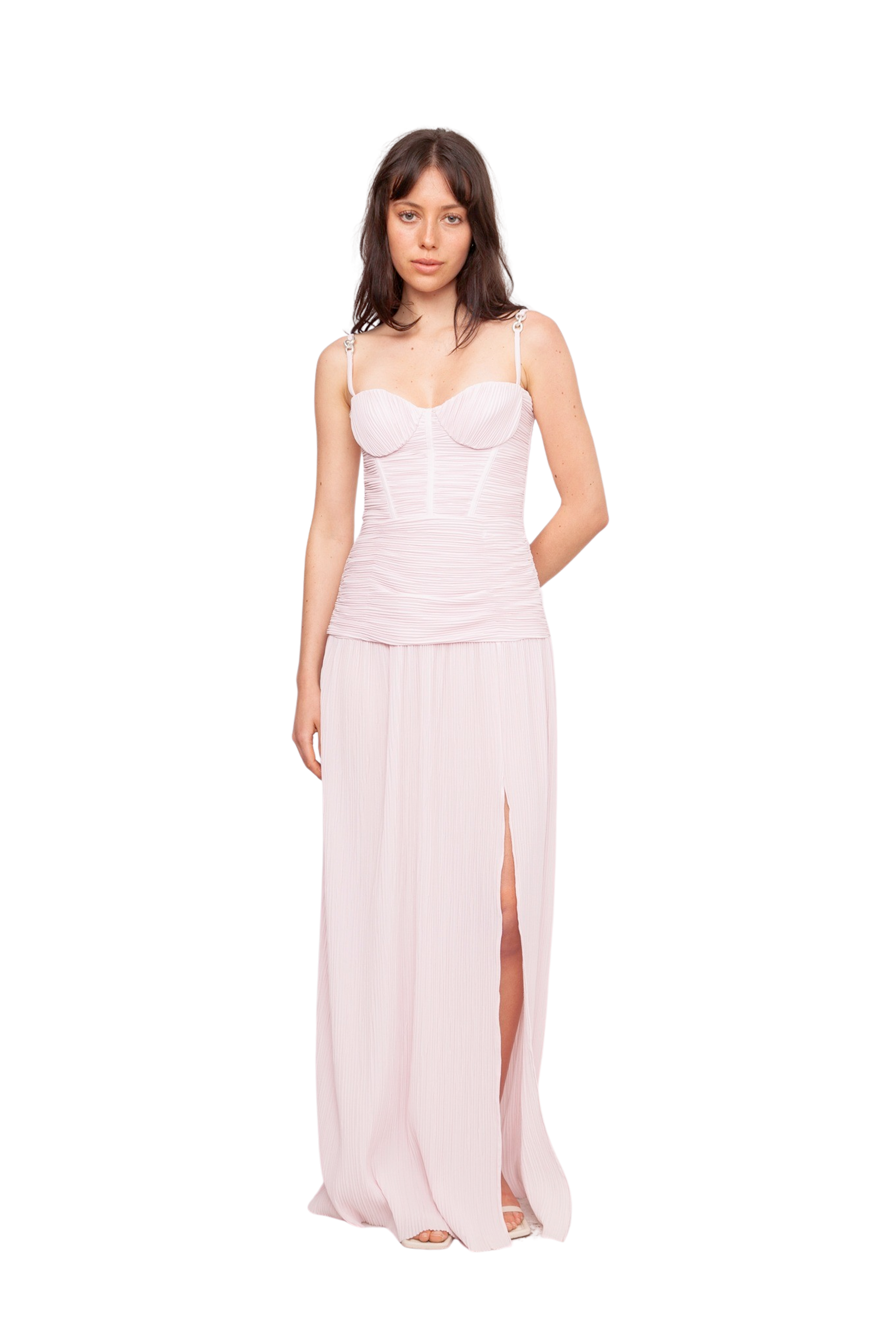 double time pleat dress hydrangea Double Time Pleat Dress in Hydrangea LOVE ME RENT ME