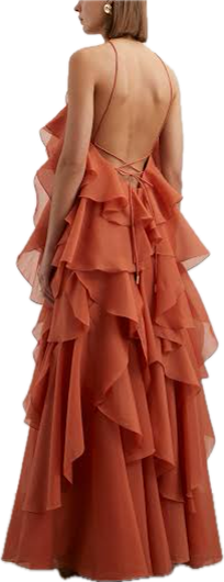 chinese dress ladies Aje Pandorea Layered Maxi Dress in Brown – HONEY HIRE BOUTIQUE main image 1