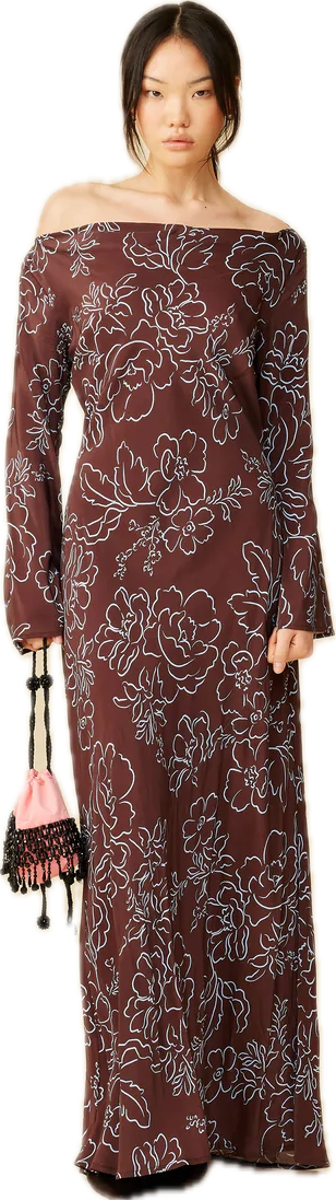 Valeria Dress Burgundy Floral