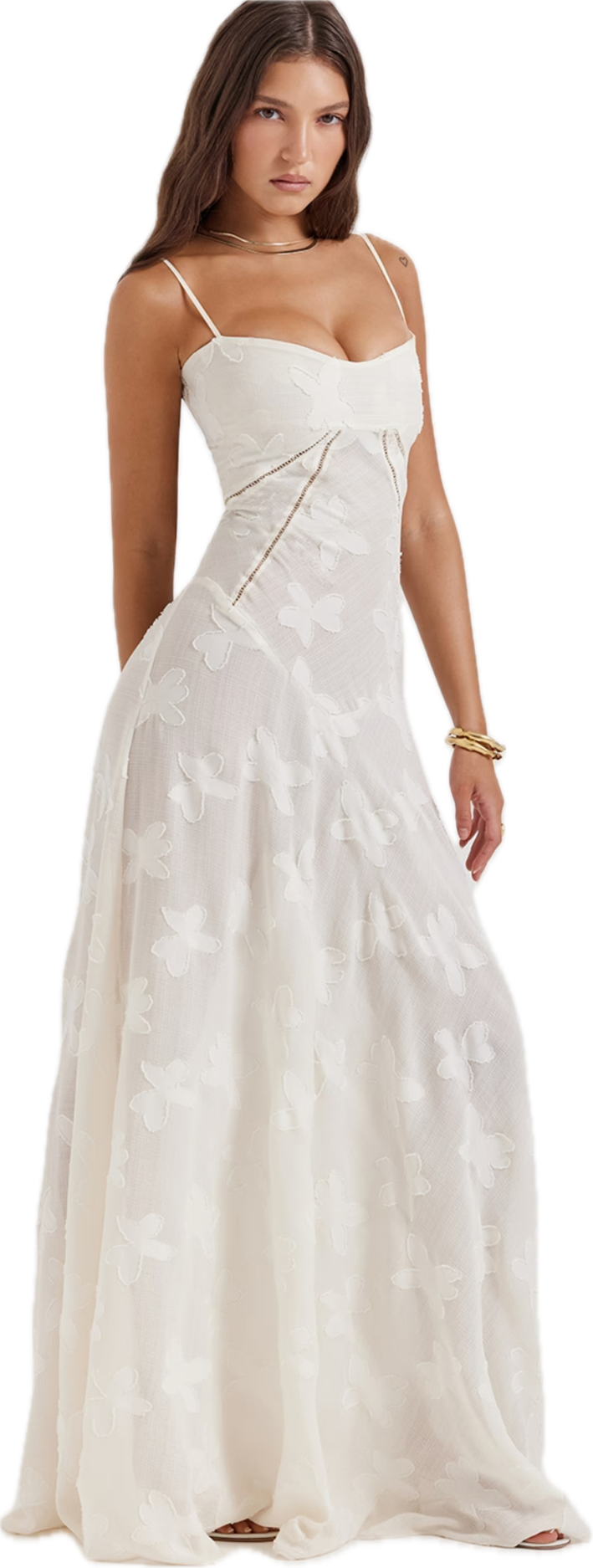 Seren Floral Dress White