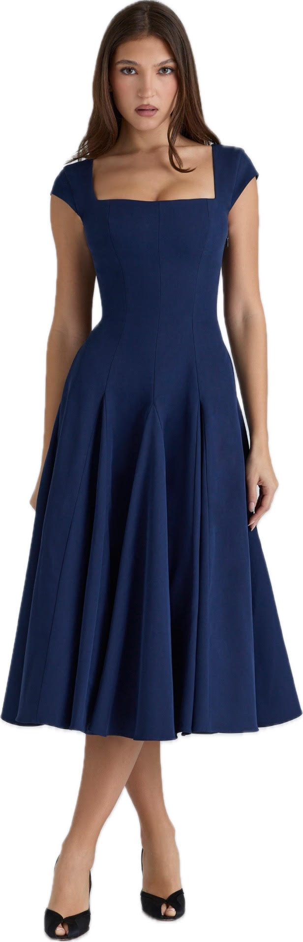 Raisa Lace Back Dress Navy
