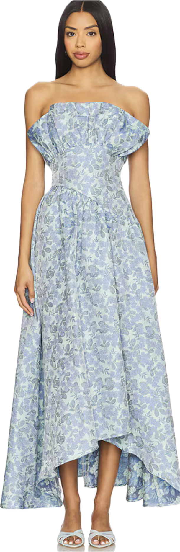 Laurel Jacquard Asymmetric Gown