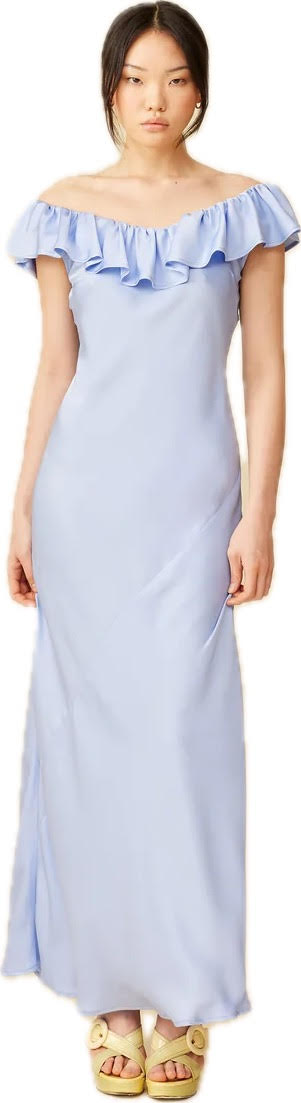 Hazel Ruffle Dress Blue Serenity
